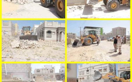 مدير عام الشحر يوجه بتنفيذ حملة إزالة للعشوائيات وفتح شوارع بحي الحوطة - حارة المنصورة القديمة
