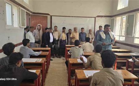 الوكيل الكربي يدشّن اختبارات الثانوية العامة بحضور مدير عام رضوم