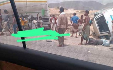 3 وفيات إثر حادث تصادم مروع في هضبة حضرموت